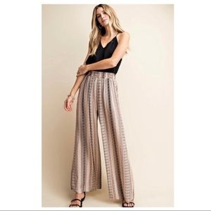 Boho Wide Leg Printed Pants